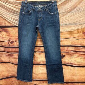 Bebe Women's Jeans Sophie Bootcut Rhinestones Distressed Size 31